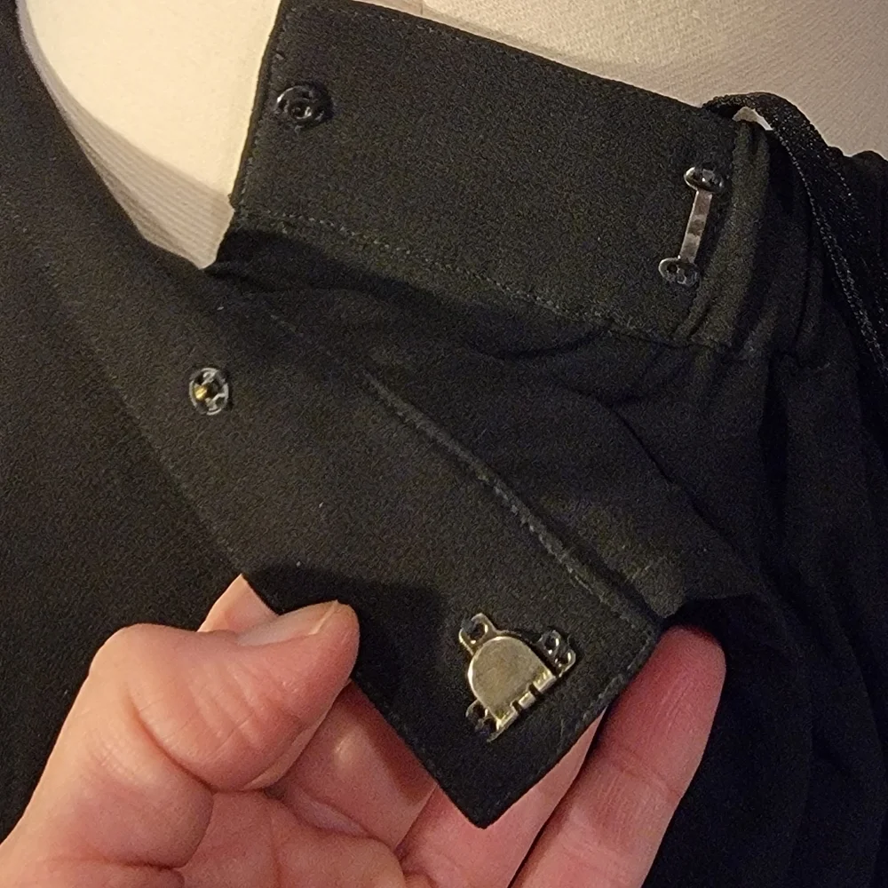 Oleg Cassini Black Tie Black Silk A-Line Maxi Skirt Size 12 - Picture 6 of 16